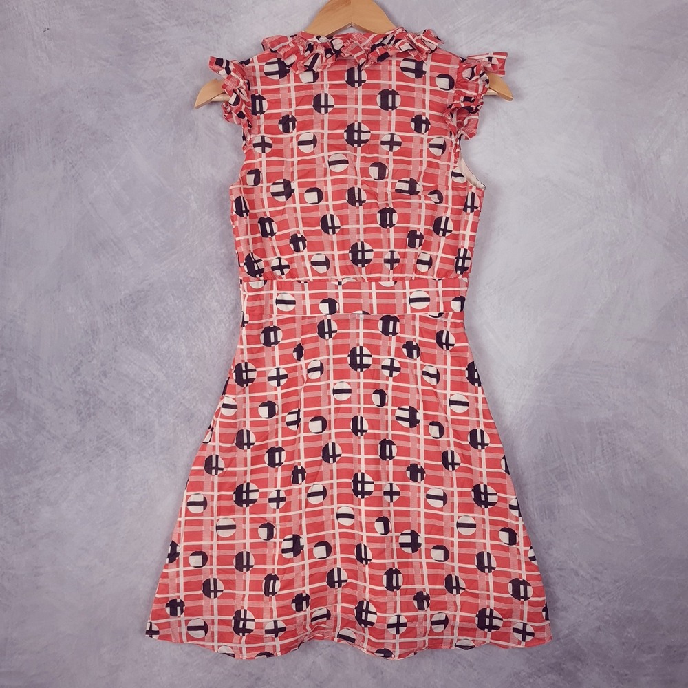 Vintage Betsey Johnson Dress Womens 4 Red Ruffle Keyhole Flare Sundress USA - Picture 7 of 14